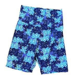 Handmade Bike Shorts in Blue Floral Print Size Small